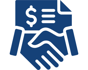 Financial agreement handshake icon
